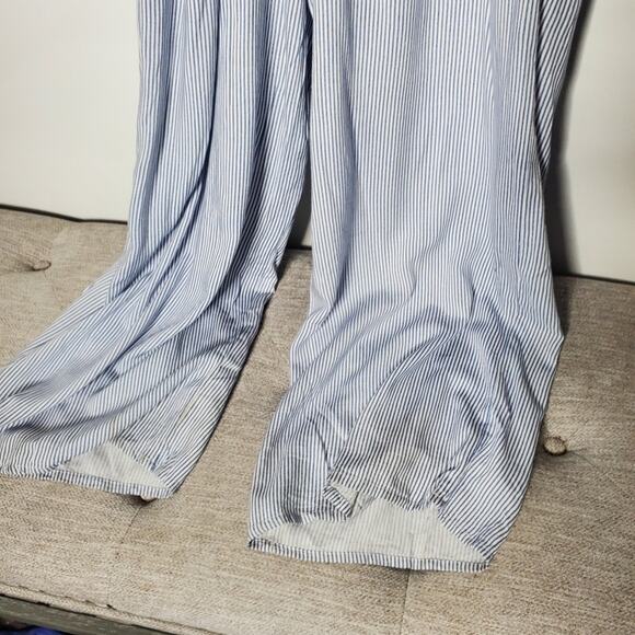 Japna Blue & white Striped wide leg eembrooired jumper Size Large - Picture 4 of 10